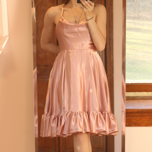 Satin Ruffle Dress - Picture 7 of 7